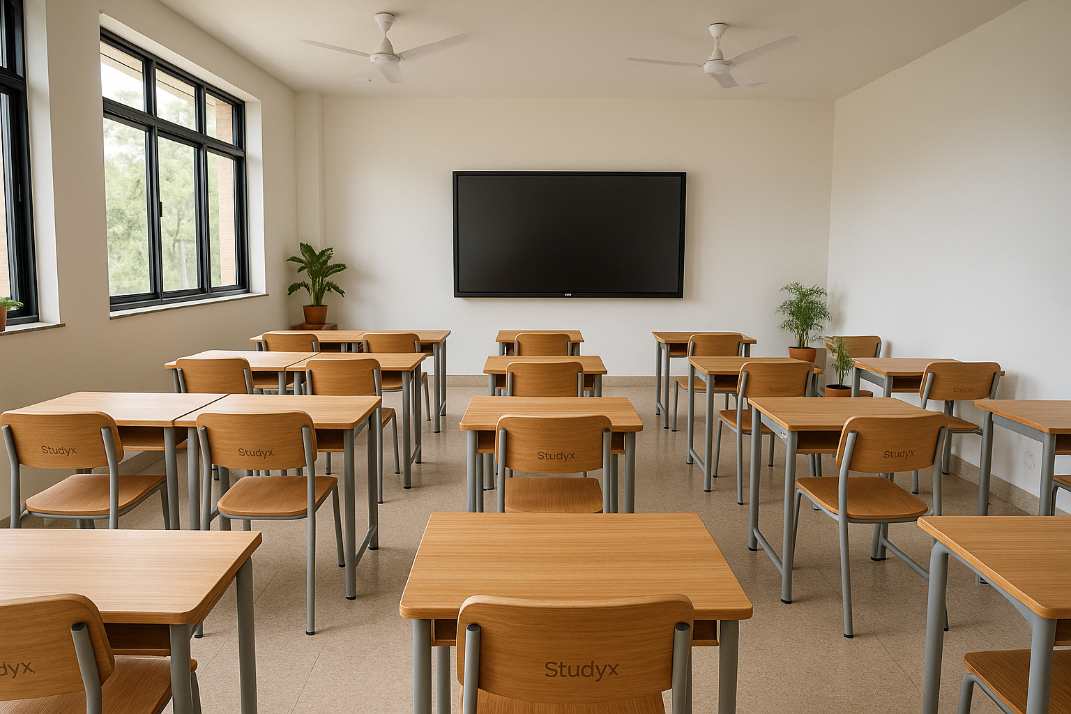 Modern StudyX classroom with branded furniture